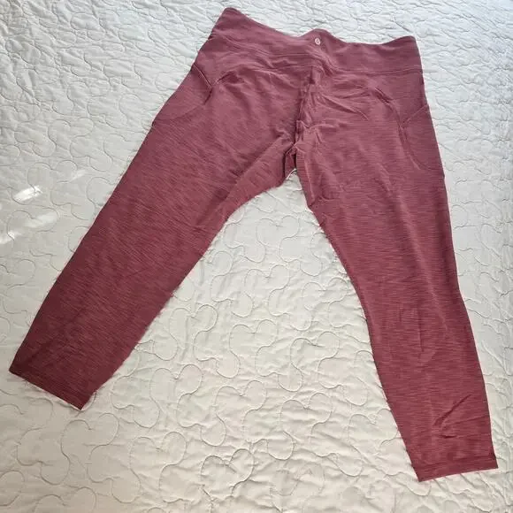 LIke New Lululemon Invigorate HR Leggings Heather Mulled Wine Sz 20 - Picture 10 of 10